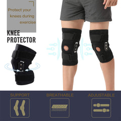 Knee brace with side stabilizers and steel plates for stability