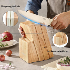 Knife block stand with built in sharpener