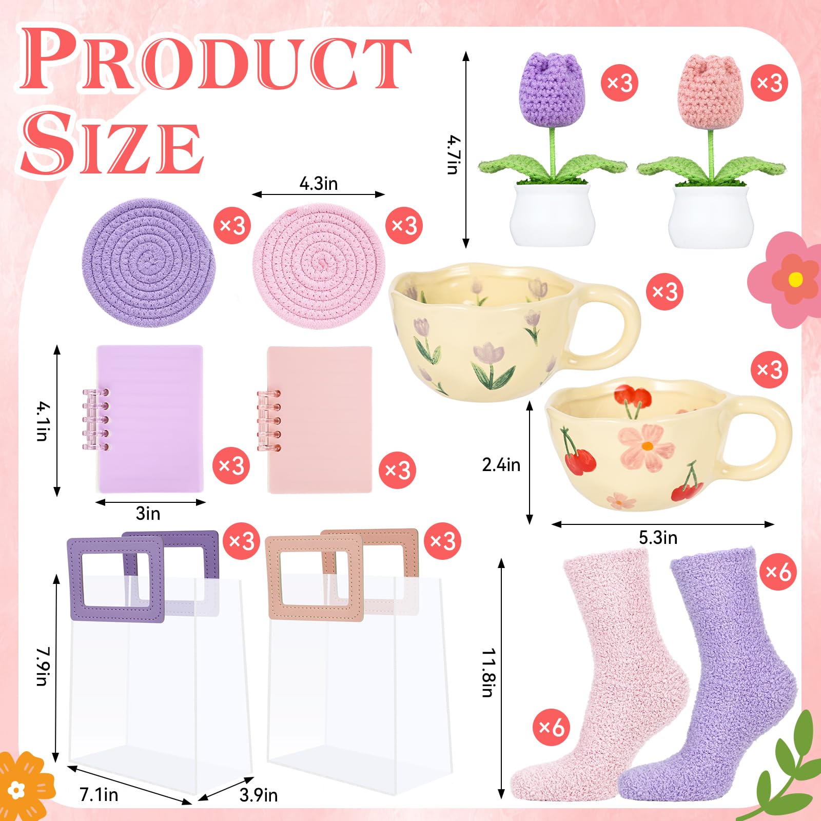 Bulk gift set includes floral ceramic mugs