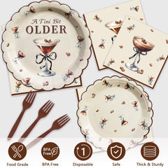 7in dessert plates included in Koeilay espresso martini party set