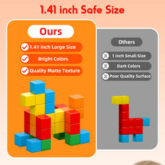 KOIEMAY magnetic blocks 1.41-inch cubes STEM play