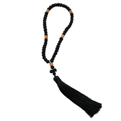 Komboskoini 50-knot prayer rope with cross charm black