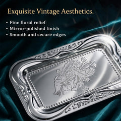 Stainless steel serving tray 35 cm by 22 cm for formal dining