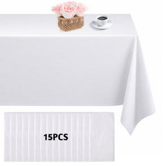 KongTiva 10 pack white paper tablecloths for rectangle tables 55.1x108 inches