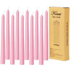 KONNI pink taper candles 0.87×10 inch set of 10