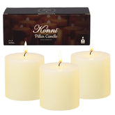 konni ivory pillar candles set of 3 3x3 in packaging