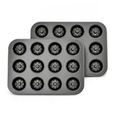 Konnieem 2 pack mini bundt cake pan gray 12 cavity set