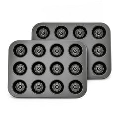 Konnieem 2 pack mini bundt cake pan gray 12 cavity set