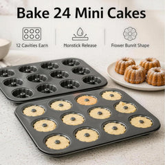 Carbon steel bundt pan with nonstick coating