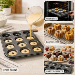 Oven safe bundt pan gray finish suitable for baking