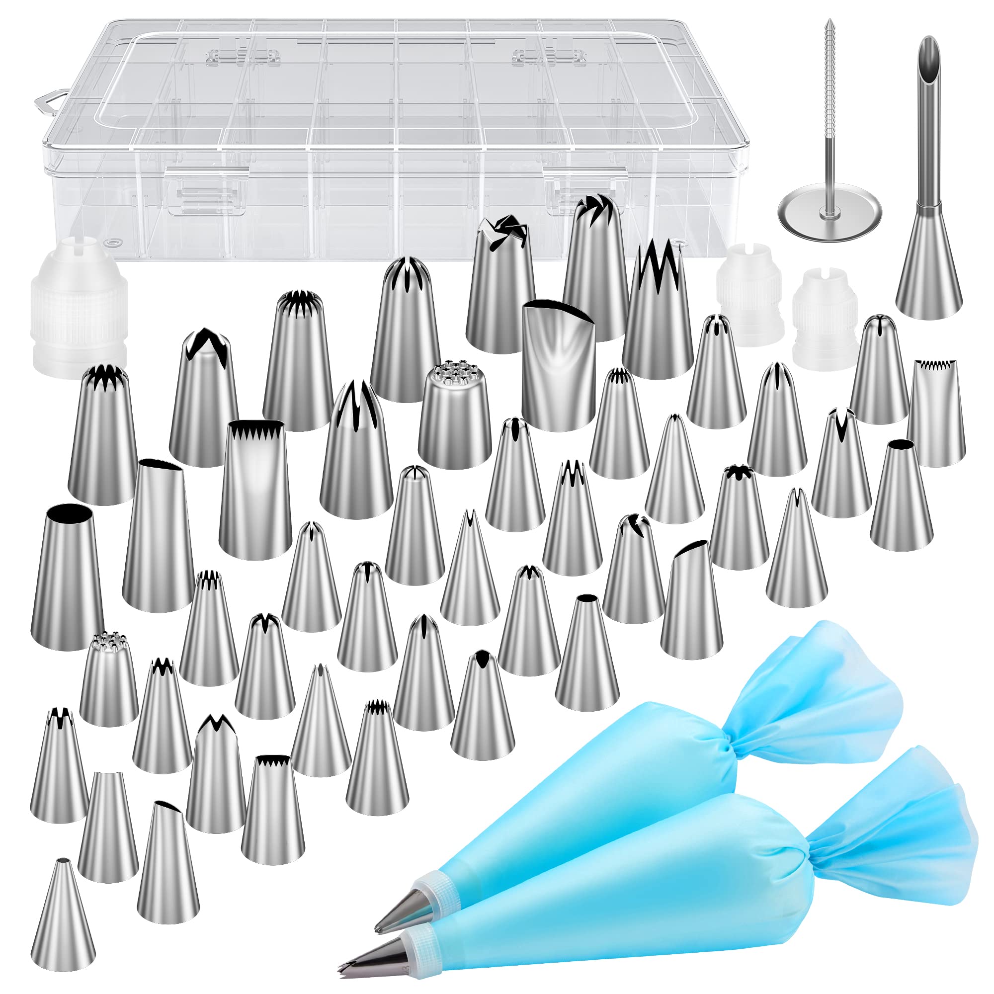 Kootek piping bags and tips set with 13 large tips and 35 standard tips