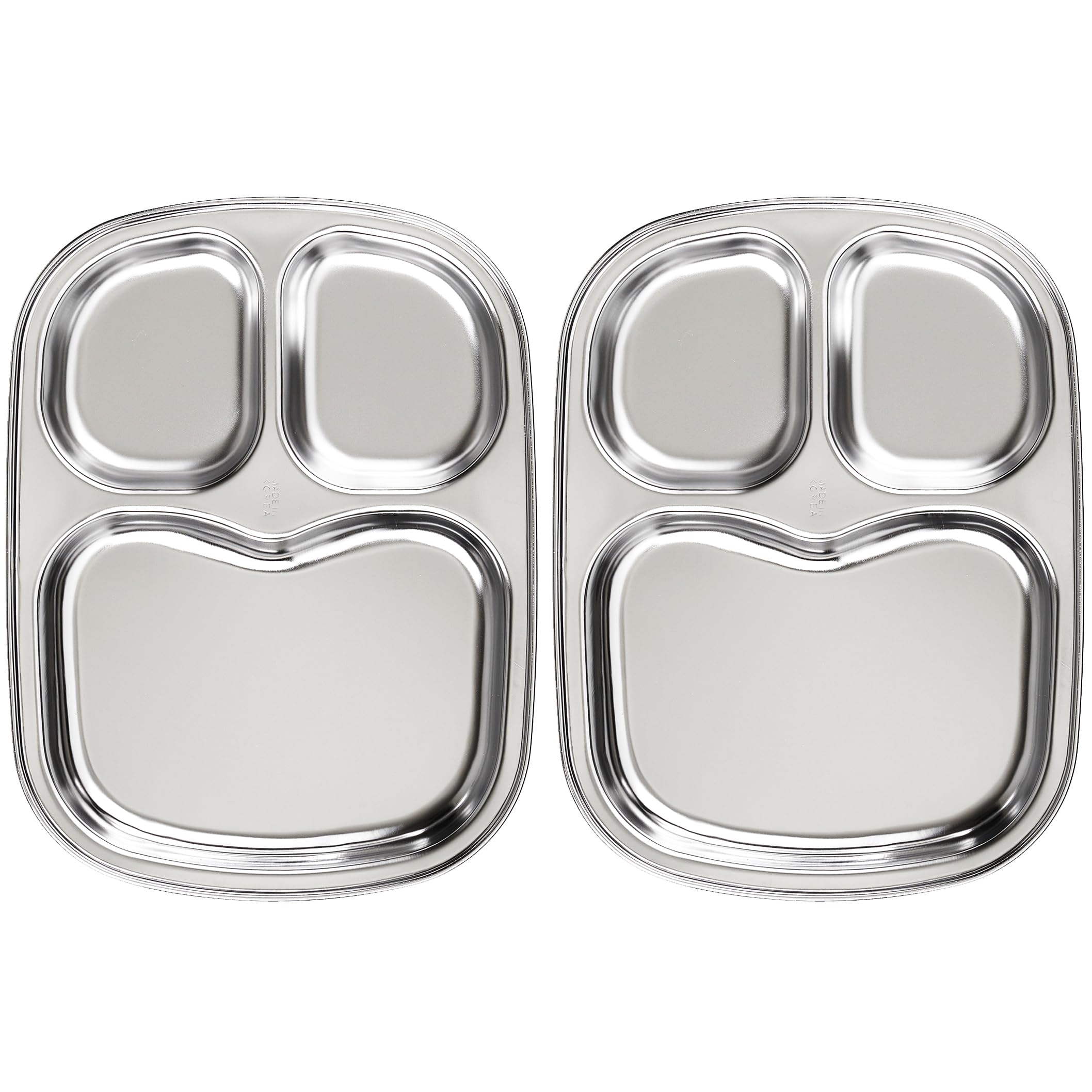 Korean stainless steel divided plate for toddlers set of 2