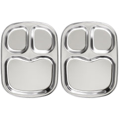 Korean stainless steel divided plate for toddlers set of 2
