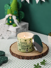 Candle with Happy St Patrick's Day inscription