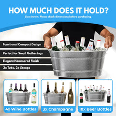 Two tubs for beer wine and champagne cooling