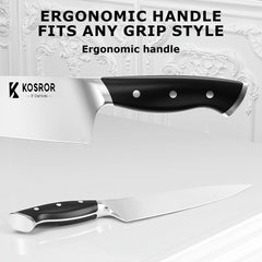 Full-tang ergonomic handle on KOSROR Kitchen Knife Set