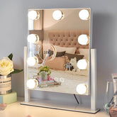 Kotdning Vanity Mirror with Lights front view showing 9 bulbs