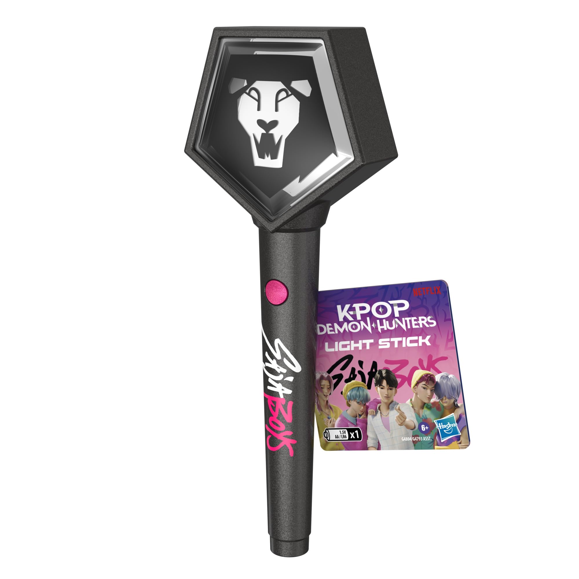 Kpop Demon Hunters Saja Boys light stick with lion logo