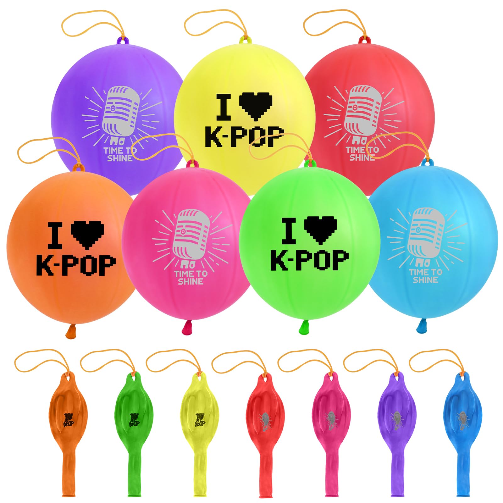KPOP Punch Balloons 20 Pcs I Love K-POP design six colors