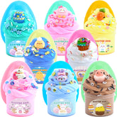 KUALUDJIT 8Pack Butter Slime kit for Kids pastel eggs and slime