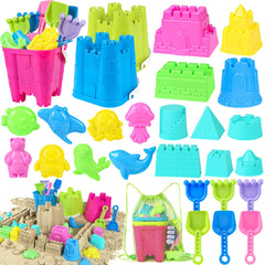 KUBUSFLY beach toys 3 castle buckets for kids ages 3-12