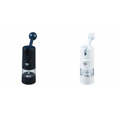 Kuhn Rikon ceramic ratchet grinders black and white set 8.5 inch tall 2.25 inch diameter