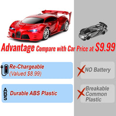 RC car 1-18 scale for kids red side view