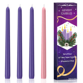Kunrsug 4 pack Advent Candles set pink purple colors