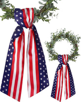 Kutyndrix Patriotic Wreath Sash for Front Door front view