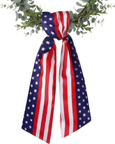 Kutyndrix patriotic wreath sash for front door 5x55 inches double sided satin