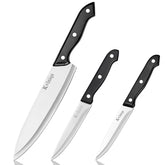 Kvlniqs 3-Piece Kitchen Knife Set with 8 inch chef knife 5 inch utility knife 4.5 inch paring knife