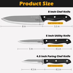 Kvlniqs 4.5 inch paring knife for precise slicing