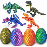 Kyerivs 4PCS 3D Printed Dinosaur Easter Egg set fidget toys