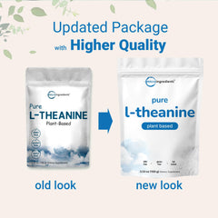 Filler free no GMOs vegan friendly L-Theanine powder product packaging