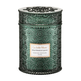 pine hinoki cypress candle daisy embossed jar