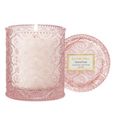 LA JOLIE MUSE Santal Rose Scented Candle embossed glass jar