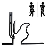 La Linea Figure On The Toilet wall art close up