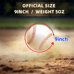 Cork wood core baseball with durable synthetic leather cover
