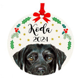 Labrador Retriever Christmas Ornament 4 inch round color option 1