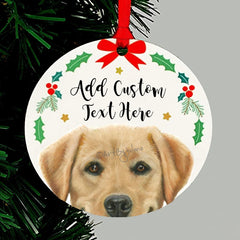 Labrador Retriever Christmas Ornament 4 inch round color option 3