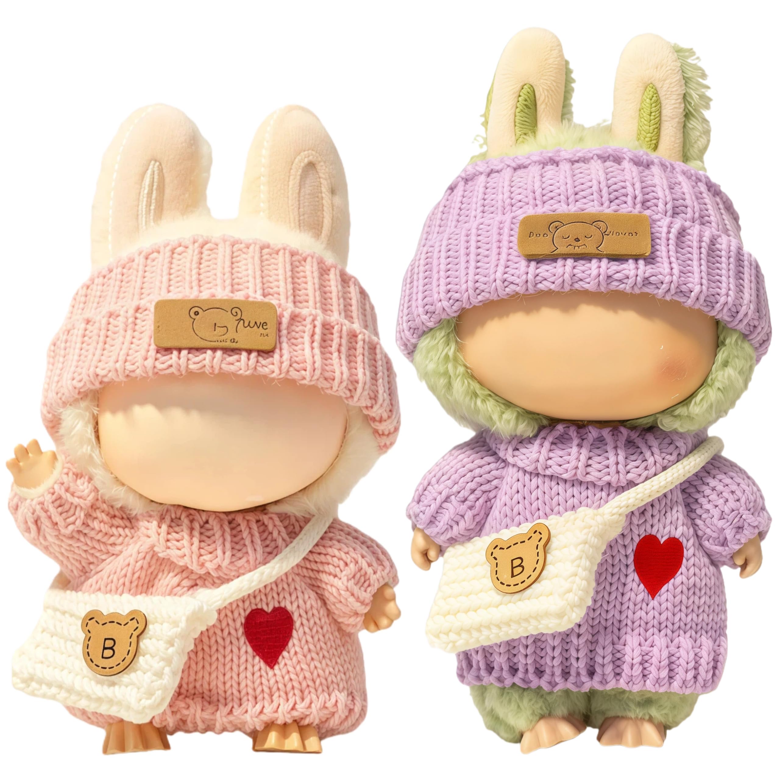 LABUBU 17cm doll clothes 2pack pink purple set packaging
