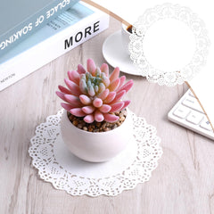 Lace disposable placemats rectangular 7-5x11-8 inches white