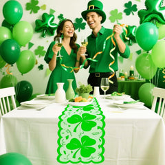 Green lace table runner 72 inches for Patrick's Day