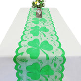 Lace shamrock table runner in green