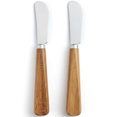 LacusMare butter knives set of 2 with acacia wood handles