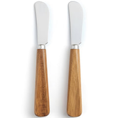 LacusMare butter knives set of 2 with acacia wood handles