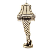 Ladies Leg Lamp Christmas Ornament crafted from birch wood for Christmas tree display