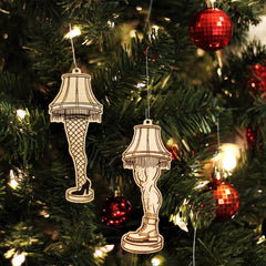 Lady and Beefy birch wood ornament set hand made