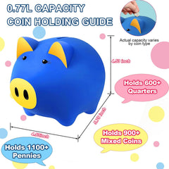 Glow in the dark feature of LAEBUILD piggy bank after light exposure