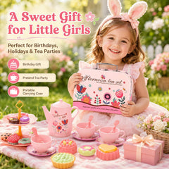 Close view of Lajeje tea party set with cups and plates